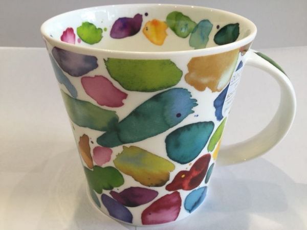Porzellan Tassen (bunte Pinselstriche)