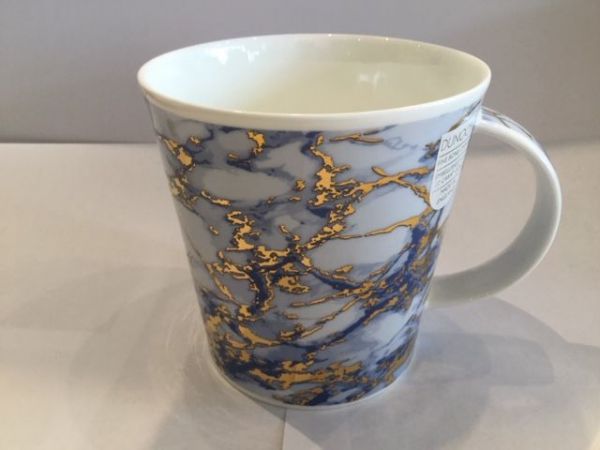 Porzellan Tassen (Marmor Gold blau)
