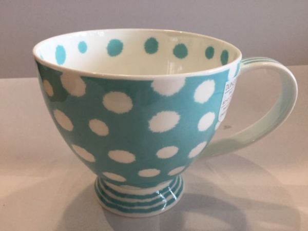 Porzellan Tasse Modell Syke (blau weiß bepunktet)